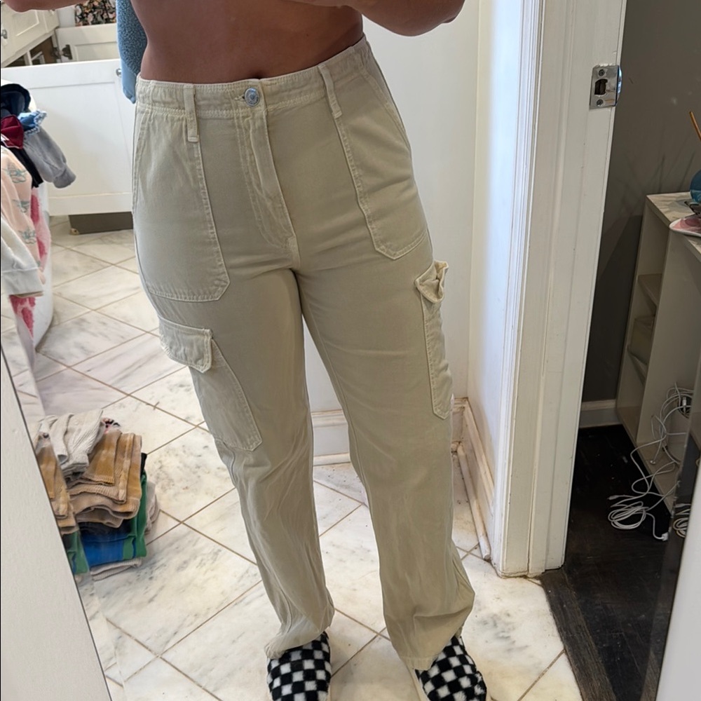 Beige Cargo Pants